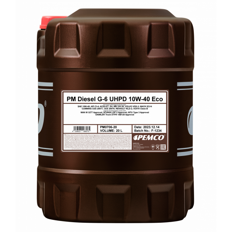 Масло моторное DIESEL G-6 Eco PEMCO 10W-40 UHPD
